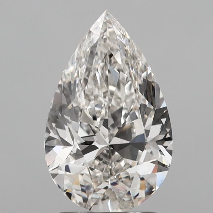 2.01 Carat Pear Lab Diamond with  Cut Diamond in 14KT  view 1
