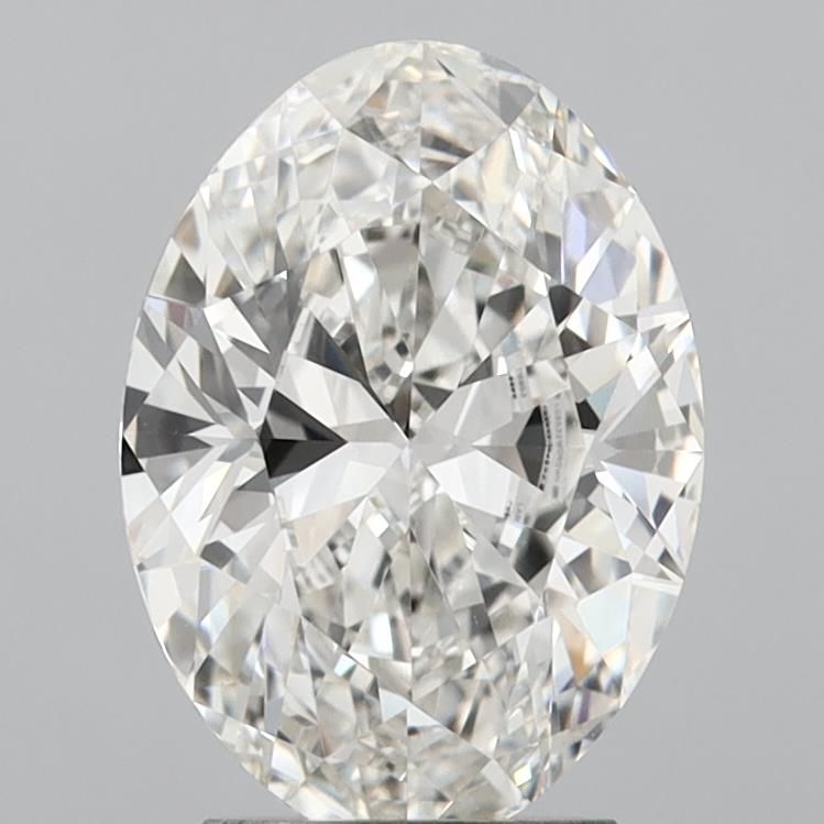 3.03 Carat Oval Lab Diamond with  Cut Diamond in 14KT  view 1

