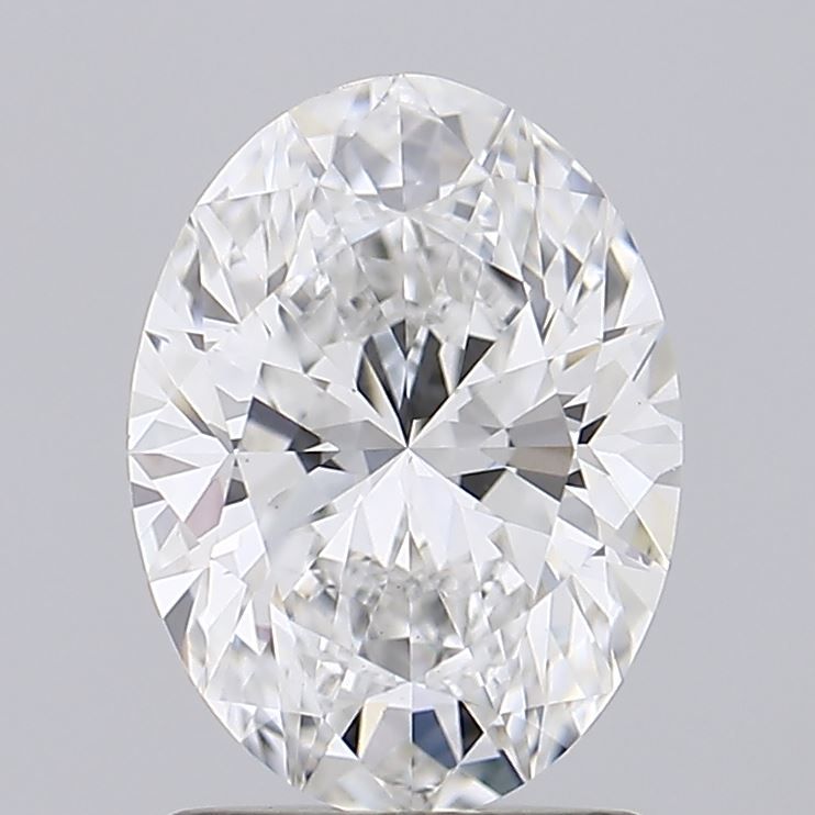 1.5 Carat Oval Lab Diamond with  Cut Diamond in 14KT  view 1

