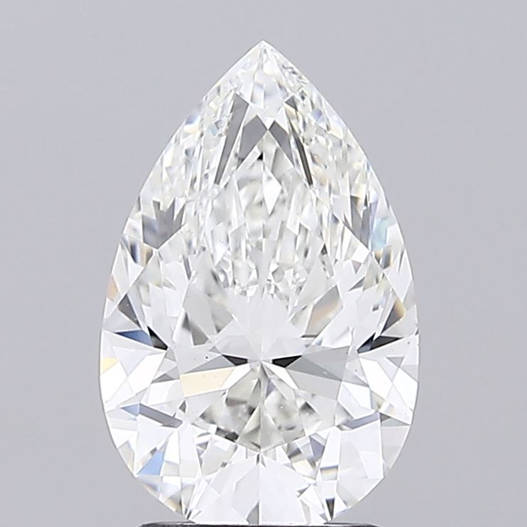 2.22 Carat Pear Lab Diamond with  Cut Diamond in 14KT  view 1
