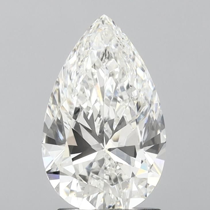 2.0 Carat Pear Lab Diamond with  Cut Diamond in 14KT  view 1
