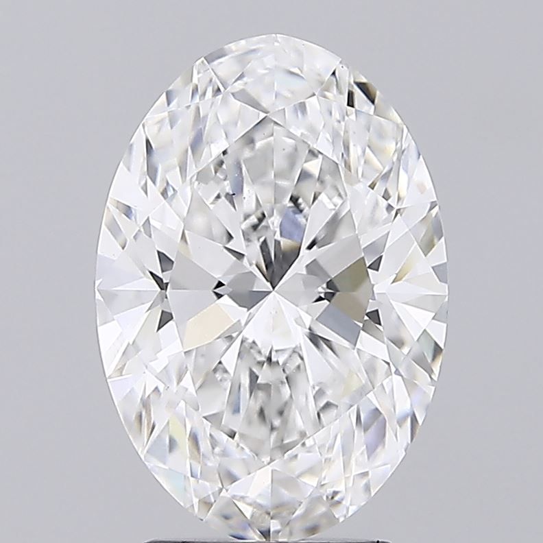 3.35 Carat Oval Lab Diamond with  Cut Diamond in 14KT  view 1
