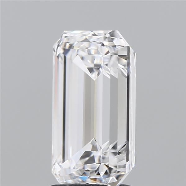 3.53 Carat Emerald Lab Diamond with  Cut Diamond in 14KT  view 1

