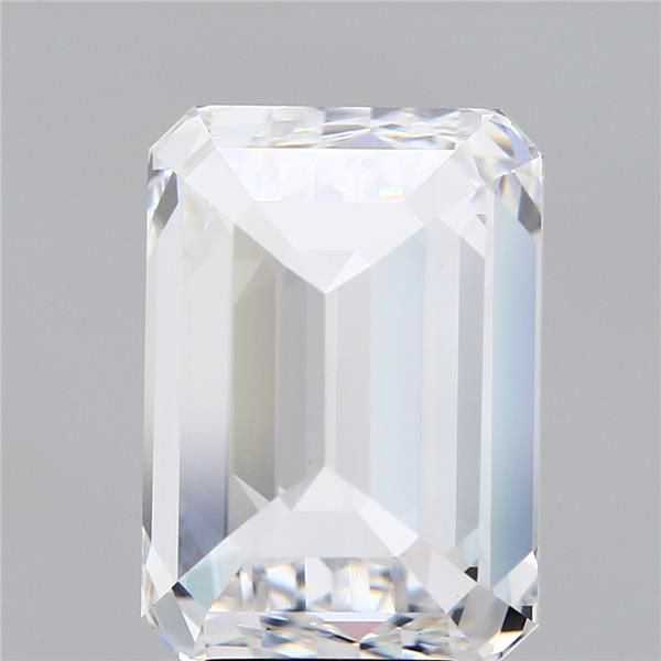 7.53 Carat Emerald Lab Diamond with  Cut Diamond in 14KT  view 1
