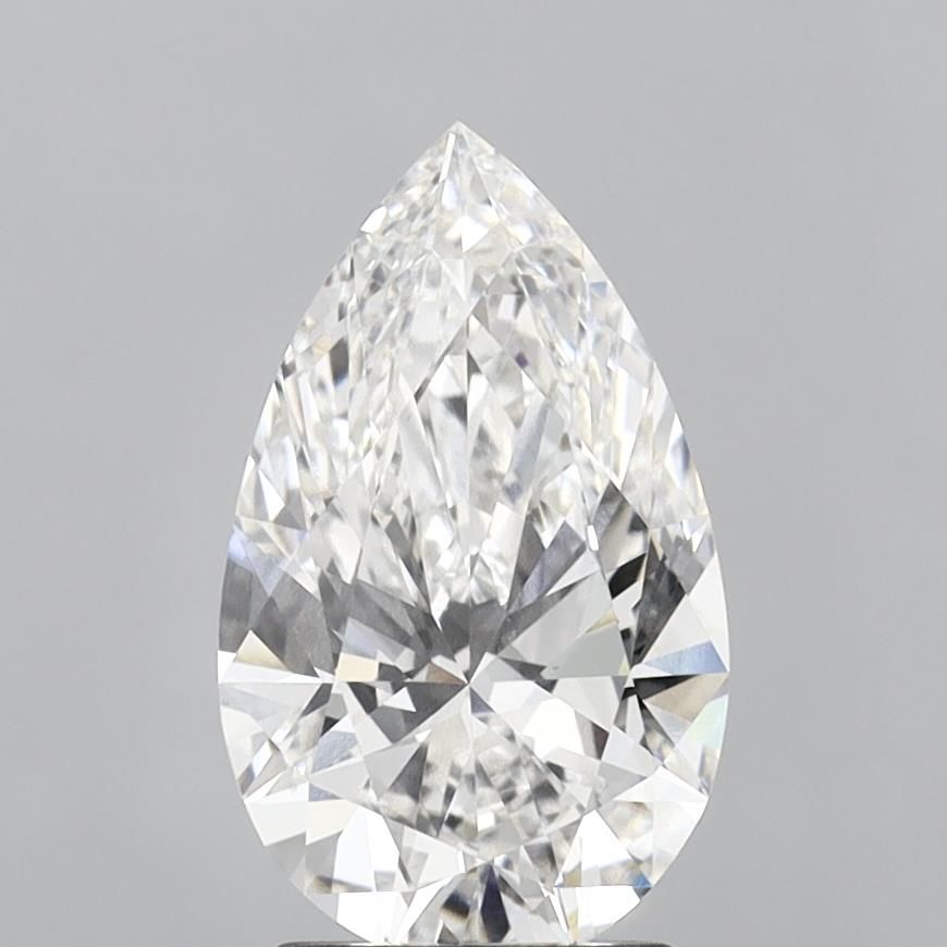 2.33 Carat Pear Lab Diamond with  Cut Diamond in 14KT  view 1
