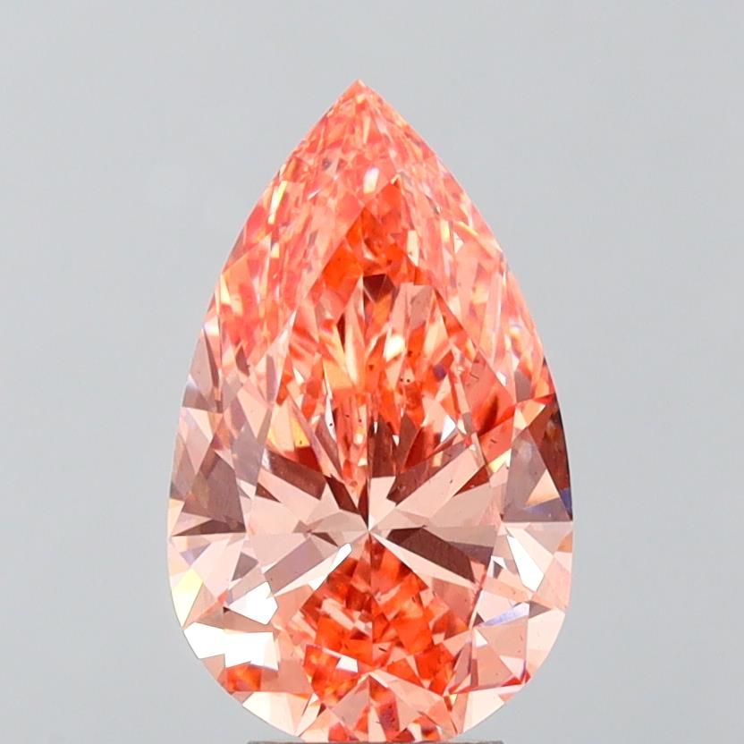 5.0 Carat Pear Lab Diamond with  Cut Diamond in 14KT  view 1
