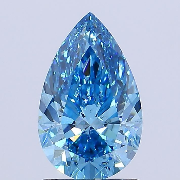 1.33 Carat Pear Lab Diamond with  Cut Diamond in 14KT  view 1
