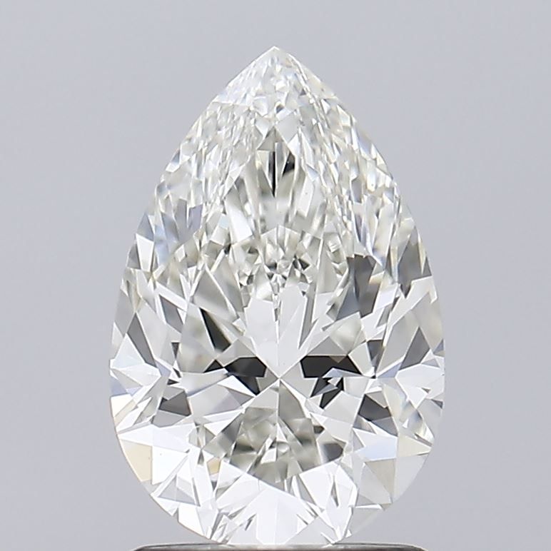 1.57 Carat Pear Lab Diamond with  Cut Diamond in 14KT  view 1
