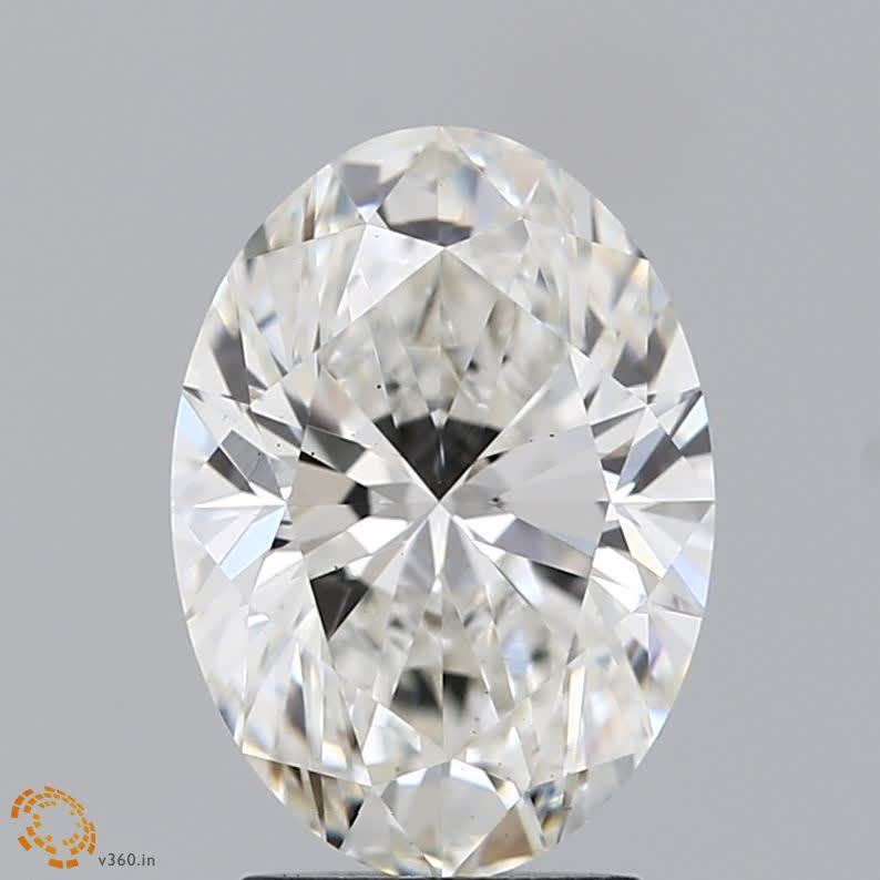 3.02 Carat Oval Lab Diamond with  Cut Diamond in 14KT  view 1

