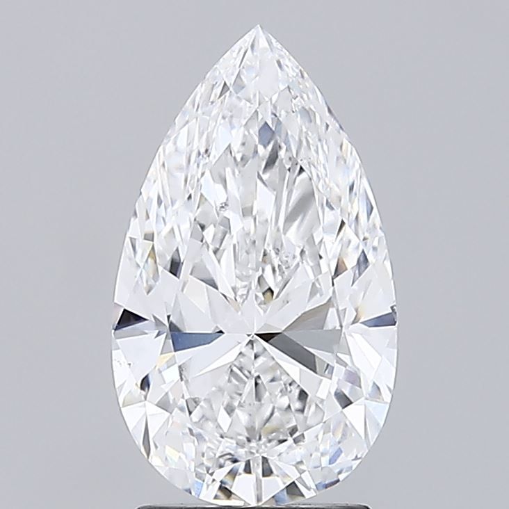 2.5 Carat Pear Lab Diamond with  Cut Diamond in 14KT  view 1
