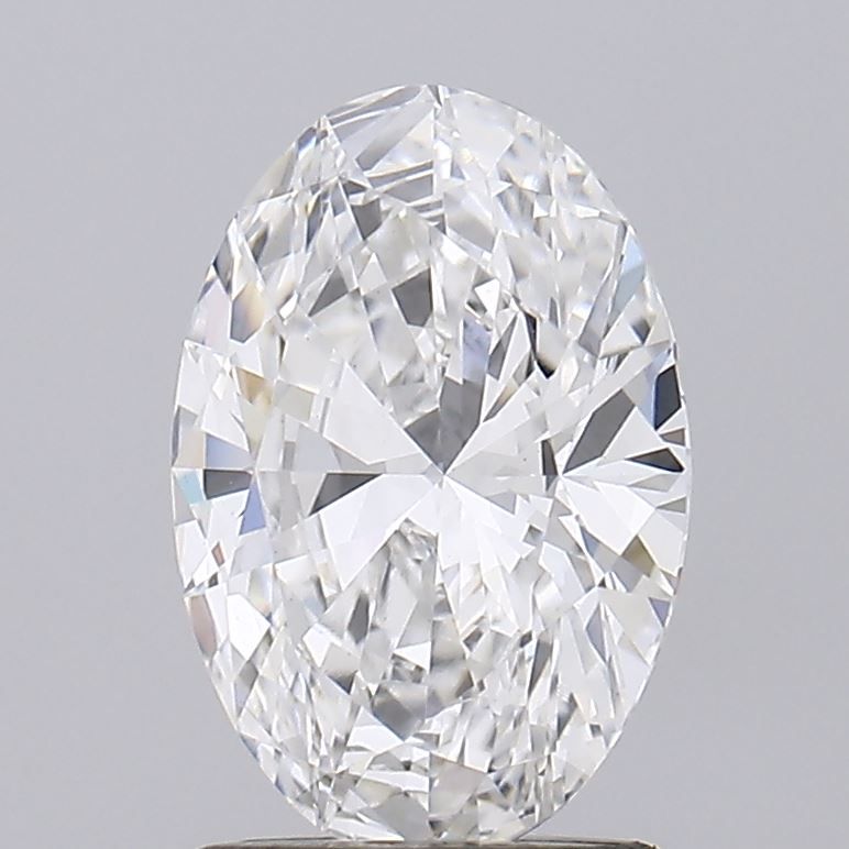 1.51 Carat Oval Lab Diamond with  Cut Diamond in 14KT  view 1

