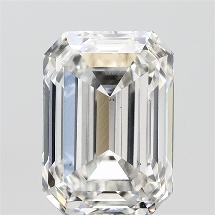 3.03 Carat Emerald Lab Diamond with  Cut Diamond in 14KT  view 1
