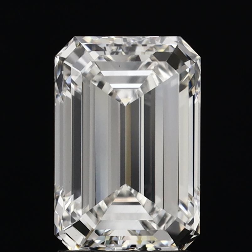 2.41 Carat Emerald Lab Diamond with  Cut Diamond in 14KT  view 1
