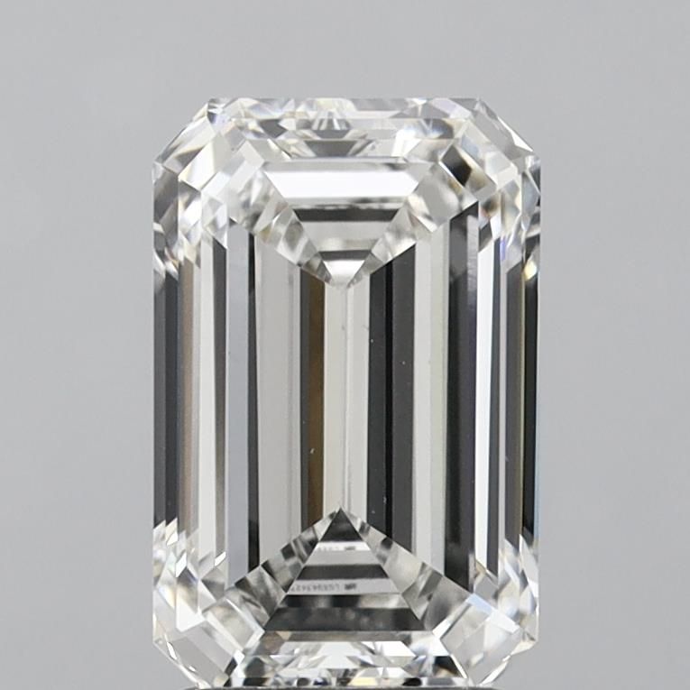 2.32 Carat Emerald Lab Diamond with  Cut Diamond in 14KT  view 1
