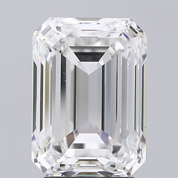 4.02 Carat Emerald Lab Diamond with  Cut Diamond in 14KT  view 1
