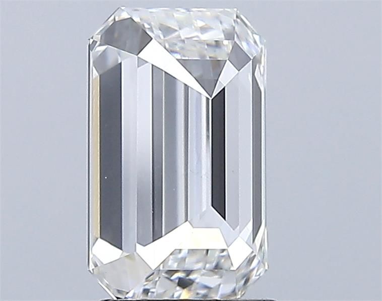 2.03 Carat Emerald Lab Diamond with  Cut Diamond in 14KT  view 1
