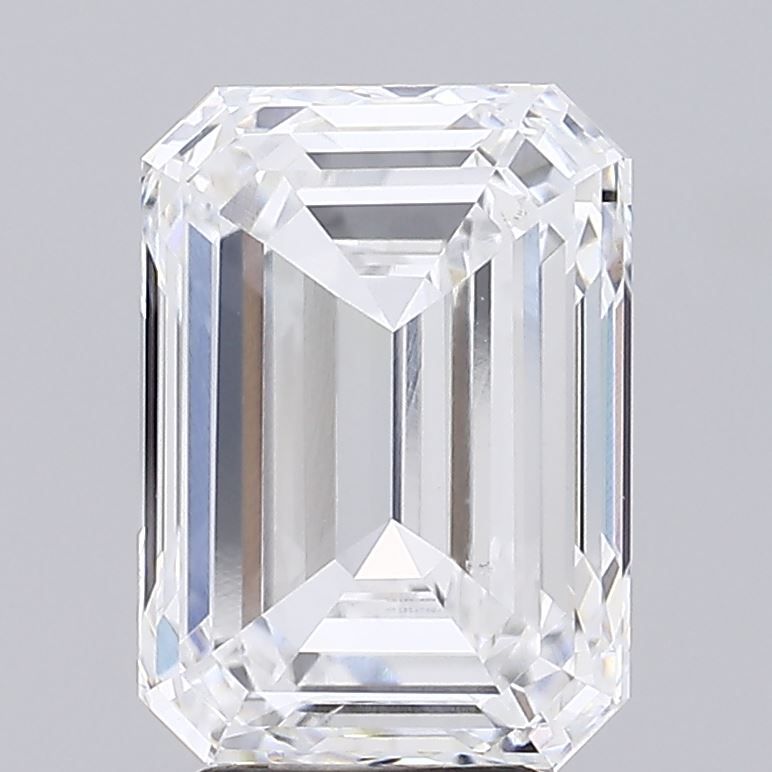5.0 Carat Emerald Lab Diamond with  Cut Diamond in 14KT  view 1
