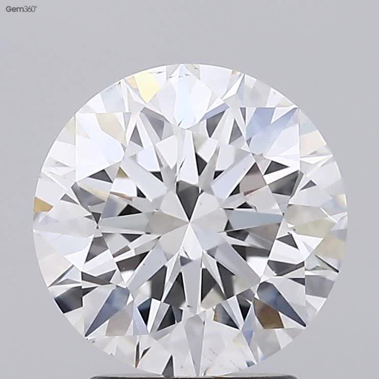 2.5 Carat Round Lab Diamond with  Cut Diamond in 14KT  view 1
