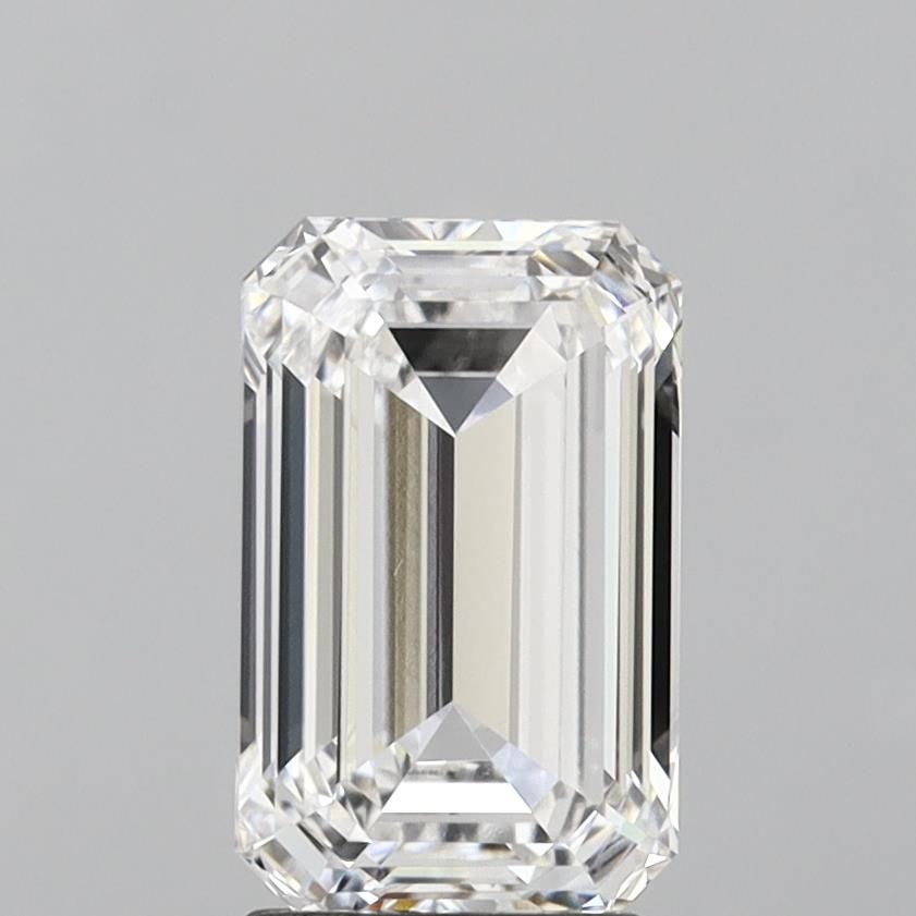 2.76 Carat Emerald Lab Diamond with  Cut Diamond in 14KT  view 1
