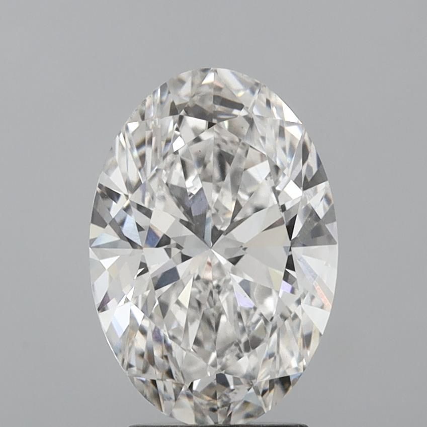 3.05 Carat Oval Lab Diamond with  Cut Diamond in 14KT  view 1
