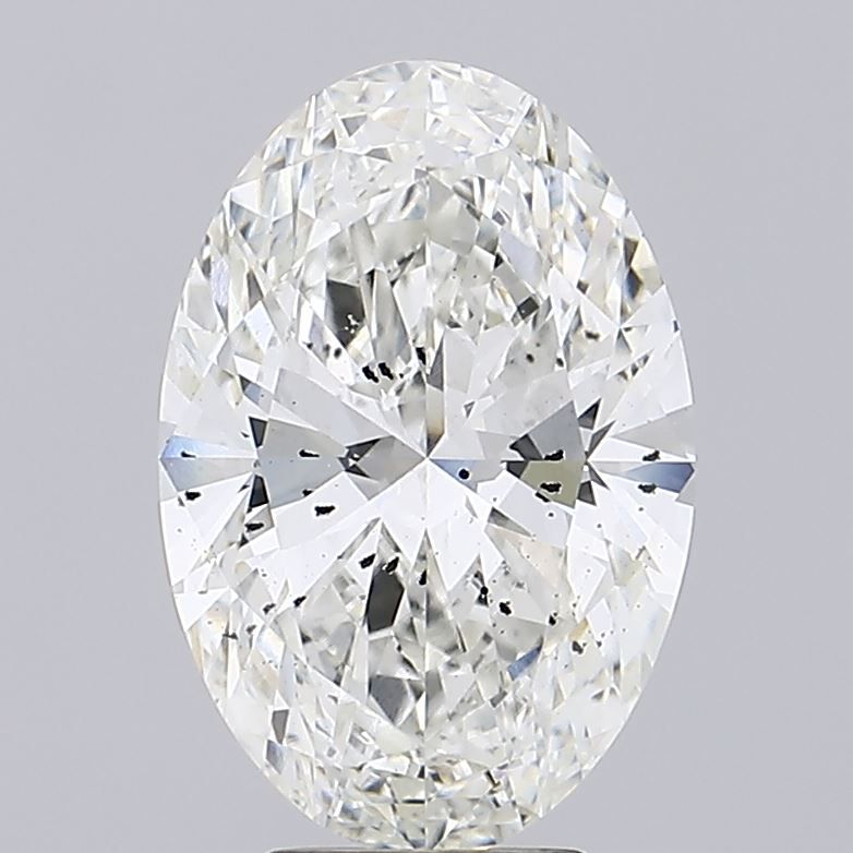 4.65 Carat Oval Lab Diamond with  Cut Diamond in 14KT  view 1
