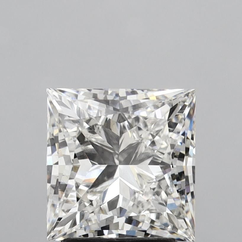 3.29 Carat Princess Lab Diamond with  Cut Diamond in 14KT  view 1
