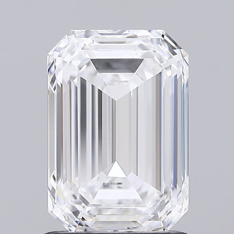 1.63 Carat Emerald Lab Diamond with  Cut Diamond in 14KT  view 1
