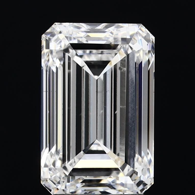 4.02 Carat Emerald Lab Diamond with  Cut Diamond in 14KT  view 1
