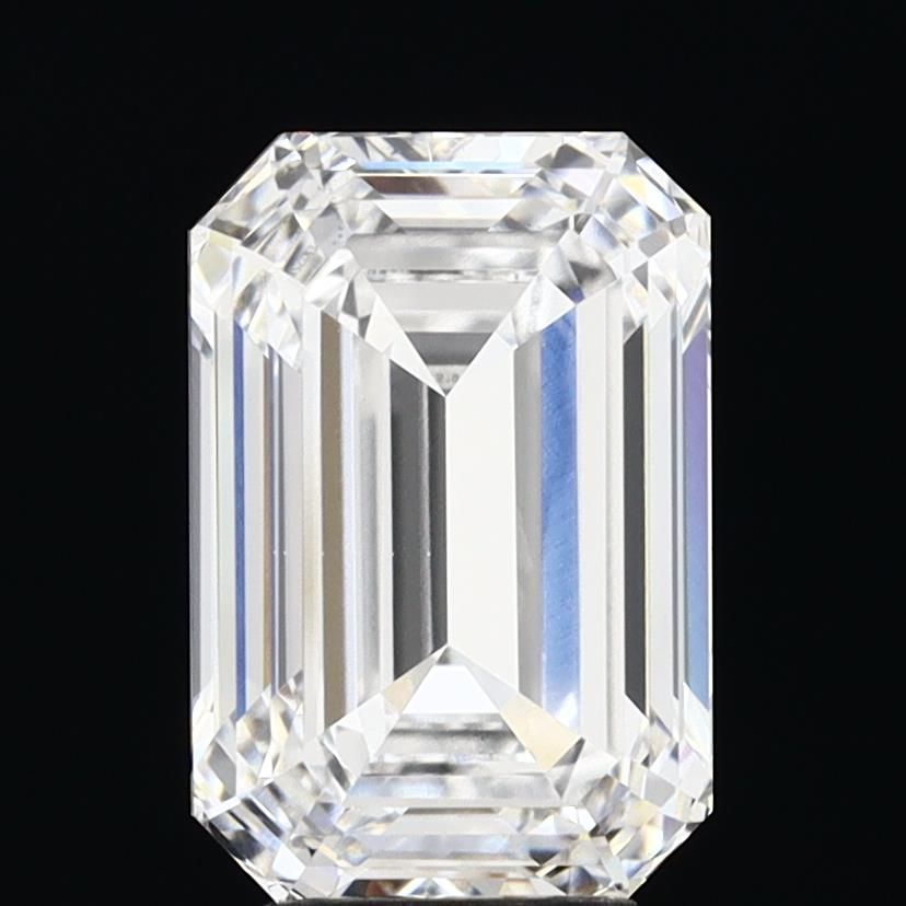 4.02 Carat Emerald Lab Diamond with  Cut Diamond in 14KT  view 1
