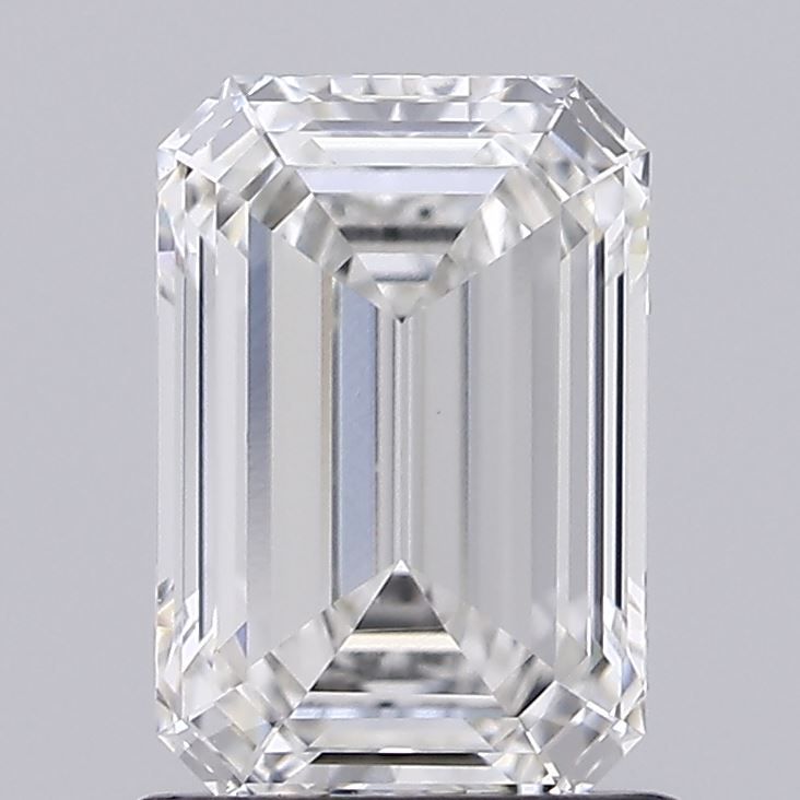1.36 Carat Emerald Lab Diamond with  Cut Diamond in 14KT  view 1
