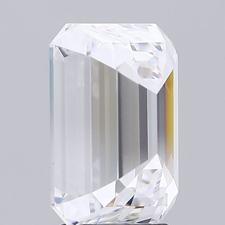 4.76 Carat Emerald Lab Diamond with  Cut Diamond in 14KT  view 1
