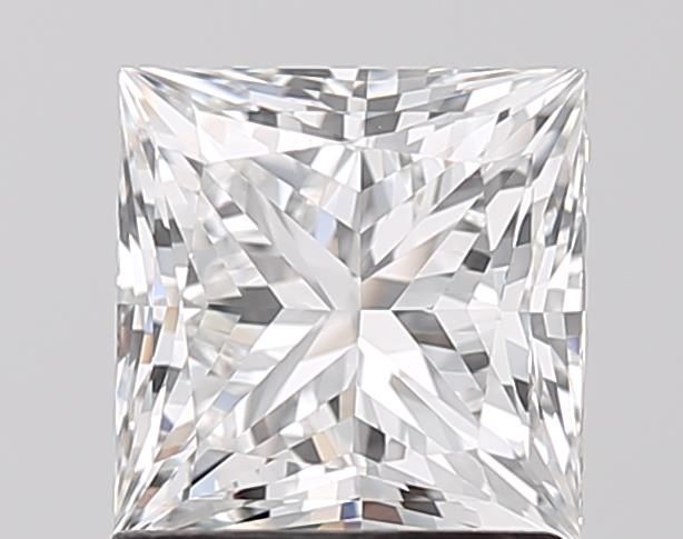 1.51 Carat Princess Lab Diamond with  Cut Diamond in 14KT  view 1

