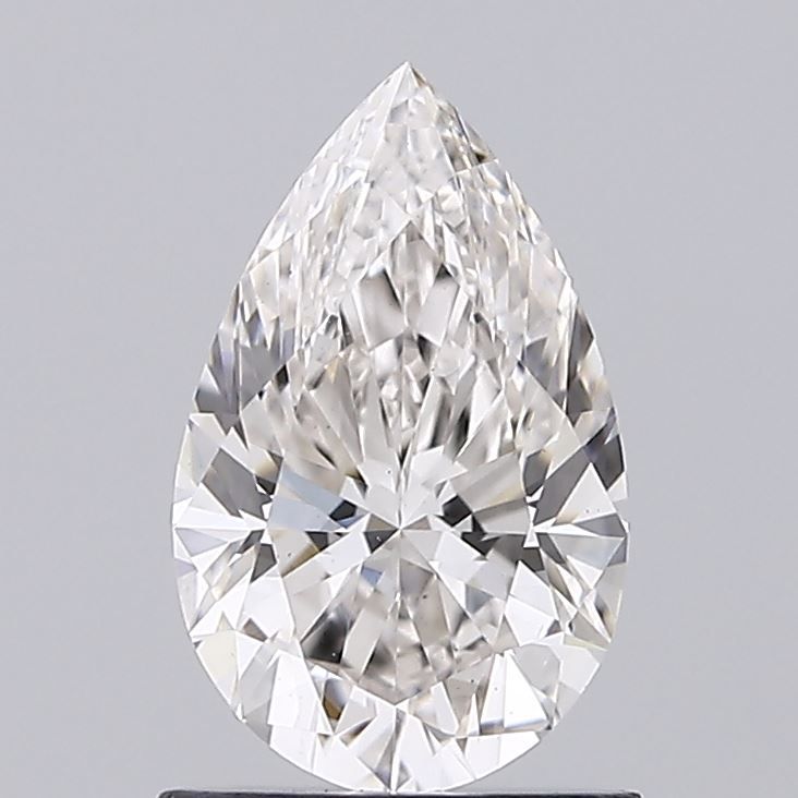 1.0 Carat Pear Lab Diamond with  Cut Diamond in 14KT  view 1
