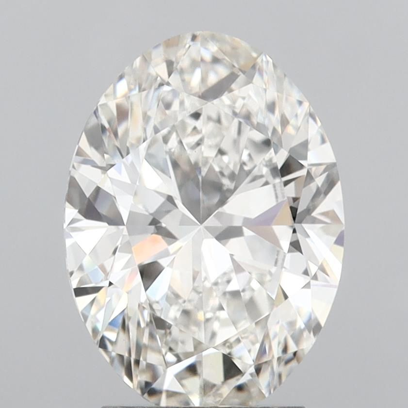 3.07 Carat Oval Lab Diamond with  Cut Diamond in 14KT  view 1
