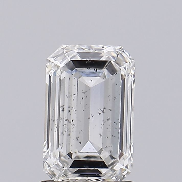 1.01 Carat Emerald Lab Diamond with  Cut Diamond in 14KT  view 1
