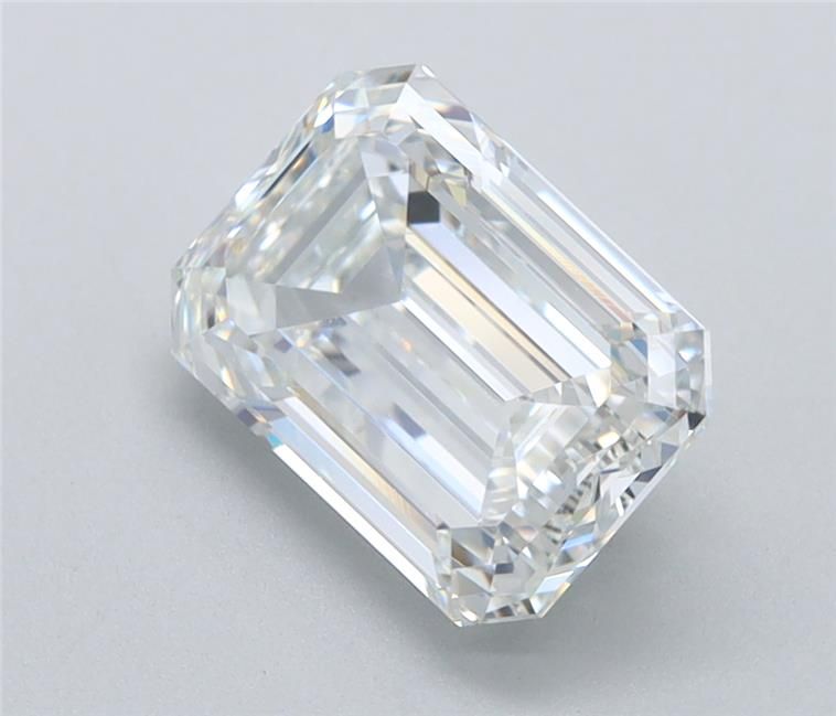 2.4 Carat Emerald Lab Diamond with  Cut Diamond in 14KT  view 1
