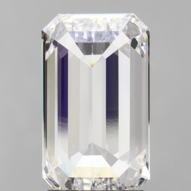 3.01 Carat Emerald Lab Diamond with  Cut Diamond in 14KT  view 1
