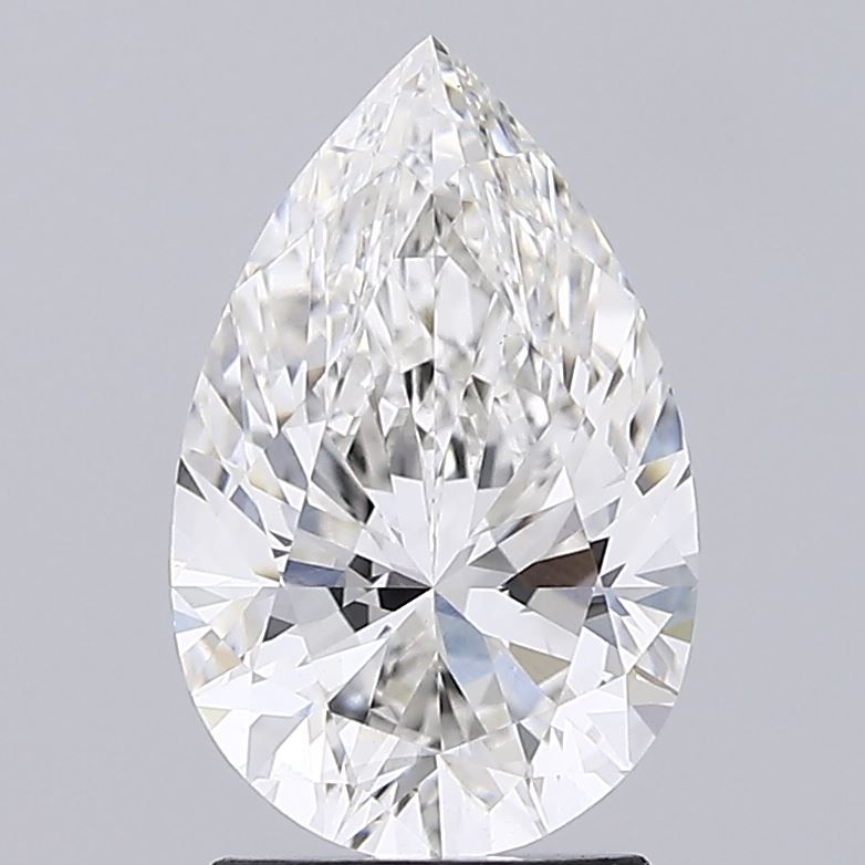2.23 Carat Pear Lab Diamond with  Cut Diamond in 14KT  view 1
