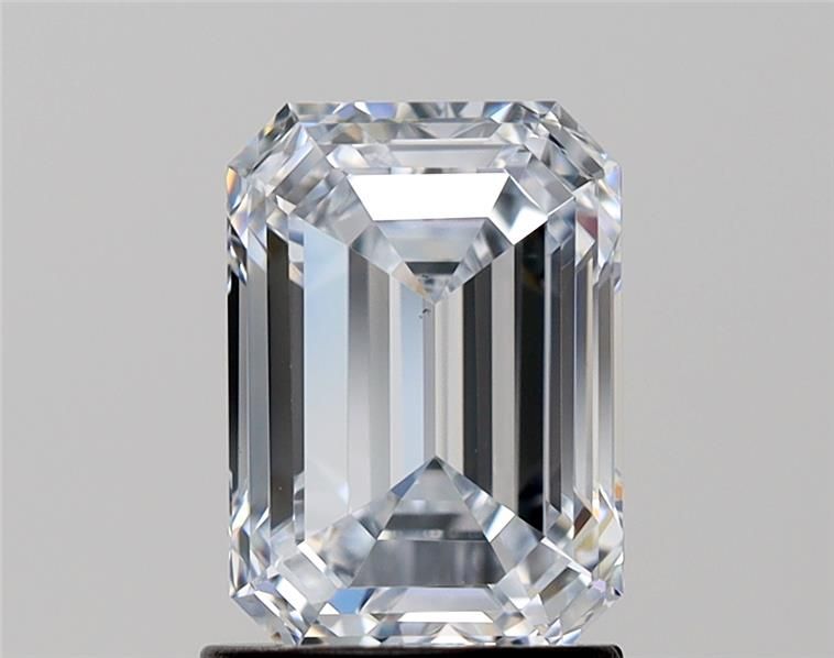 1.7 Carat Emerald Lab Diamond with  Cut Diamond in 14KT  view 1
