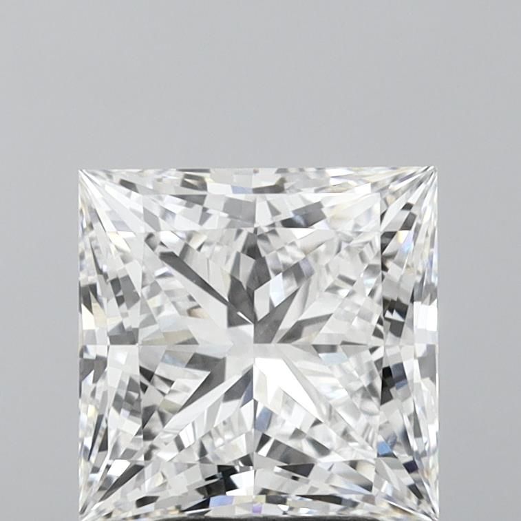 3.56 Carat Princess Lab Diamond with  Cut Diamond in 14KT  view 1
