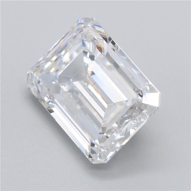 4.58 Carat Emerald Lab Diamond with  Cut Diamond in 14KT  view 1
