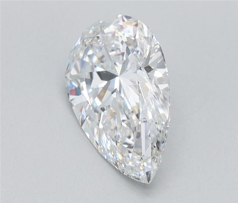 1.37 Carat Pear Lab Diamond with  Cut Diamond in 14KT  view 1
