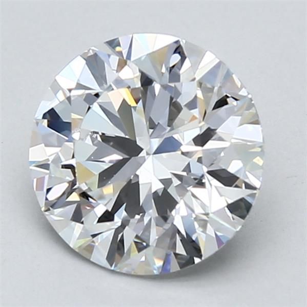 2.01 Carat Round lab Diamond with  Cut Diamond in 14KT  view 1
