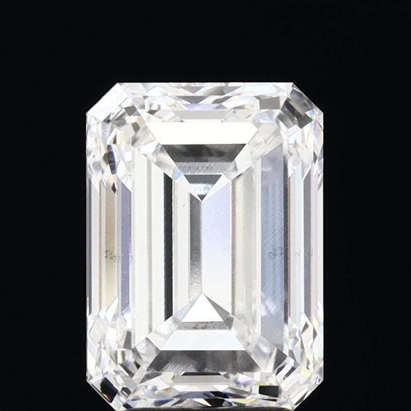 4.02 Carat Emerald Lab Diamond with  Cut Diamond in 14KT  view 1
