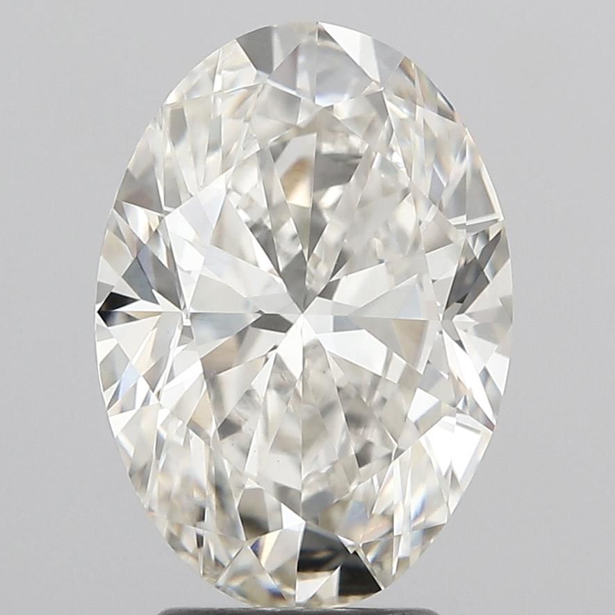 3.22 Carat Oval Lab Diamond with  Cut Diamond in 14KT  view 1
