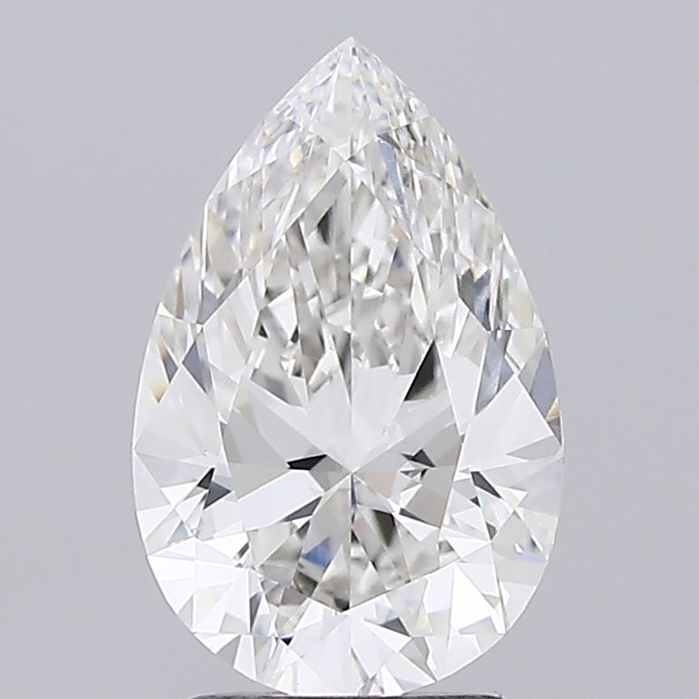 2.26 Carat Pear Lab Diamond with  Cut Diamond in 14KT  view 1
