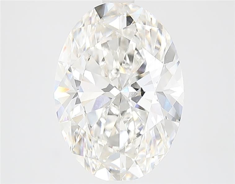 3.51 Carat Oval Lab Diamond with  Cut Diamond in 14KT  view 1
