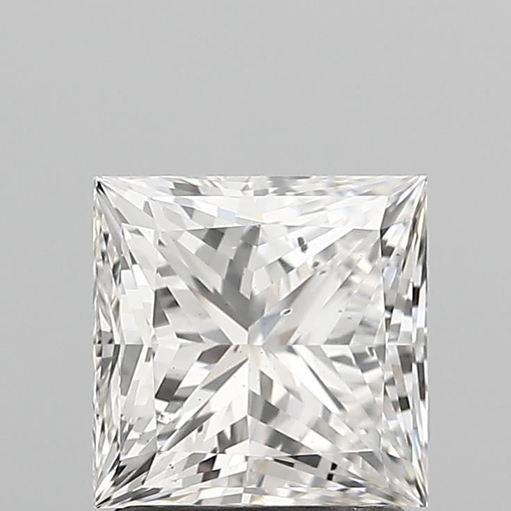 1.72 Carat Princess Lab Diamond with  Cut Diamond in 14KT  view 1
