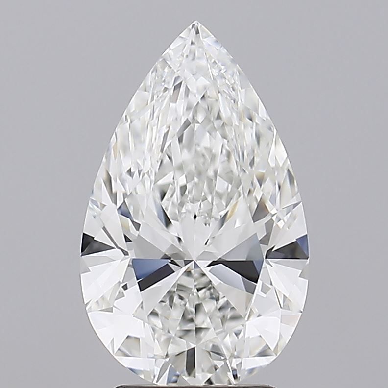 2.08 Carat Pear Lab Diamond with  Cut Diamond in 14KT  view 1
