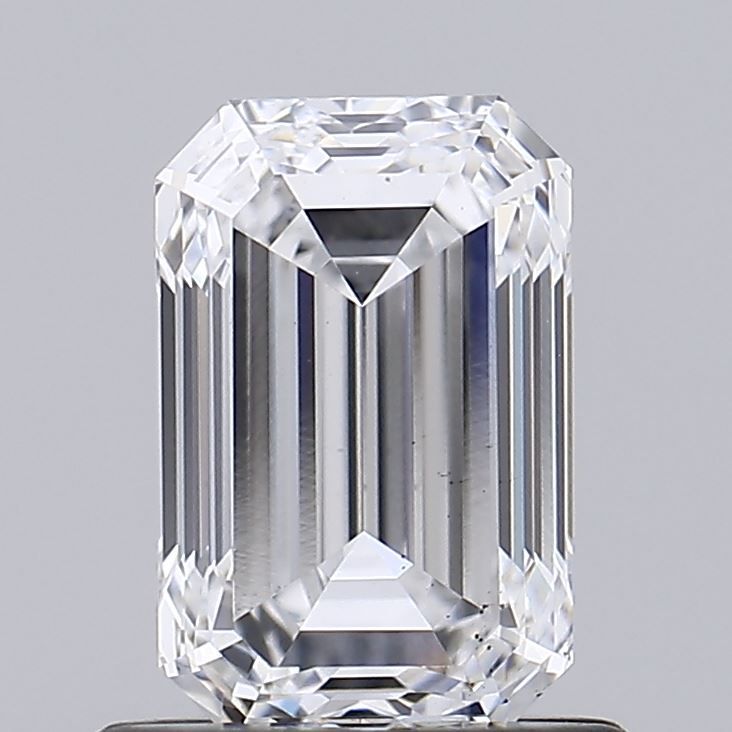 1.01 Carat Emerald Lab Diamond with  Cut Diamond in 14KT  view 1
